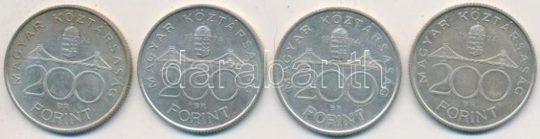 1994. 200Ft Ag "Deák" (4x) T:2,2- Adamo F13.1