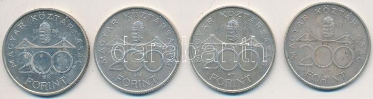 1994. 200Ft Ag "Deák" (4x) T:2,2- Adamo F13.1