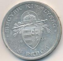 1938. 5P Ag "Szent István" T:2- Adamo P8.1