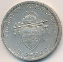 1938. 5P Ag "Szent István" T:2- Adamo P8.1