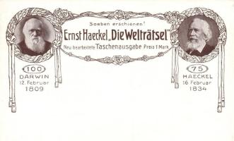 Ernst Haeckel 'Die Welträtsel', Darwin, anniversary card