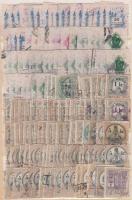 596 db magyar okmánybélyeg berakólapokon
