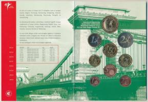 2003. 1c, 2c, 5c, 10c, 20c, 50c, 1€, 2€ próbaveretek + "Népszavazás Magyarország Európai Uniós csatlakozásáról" rézötvözetű emlékérem első hivatalos információs készlet díszkiadásban T:PP