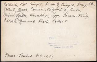 cca 1920-1930 Pobuda Alfréd (1876-1942) feliratozott vintage felvétele egy focicsapatról, a játékoso...