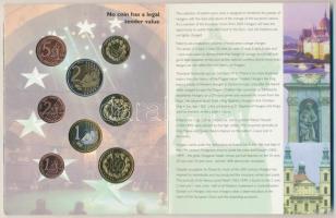 2004. 1c,2c,5c,10c,20c,50c,1,2 próbaveretek aranyötvözetekkel, szettben, díszkiadásban T:BU