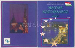 2004. 1c,2c,5c,10c,20c,50c,1,2 próbaveretek aranyötvözetekkel, szettben, díszkiadásban T:BU
