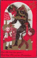 Krampus, children, gold decoration