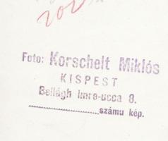 cca 1935 Korschelt Miklós (1900-1982): Akt, aláírt, pecséttel jelzett, feliratozott vintage fotóművé...
