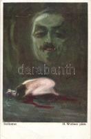 'Sadismus' Erotic art postcard, B.K.W.I. Nr. 2548. s: H. Wollner (fa)