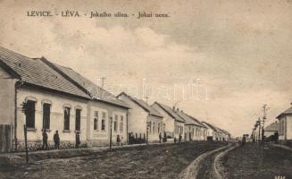 Léva, Jókai utca, Jokaiho ulica / street 'vissza' So. Stpl (fl)