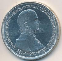 1930. 5P Ag "Horthy jobbra" Artex-veret, U.P. jelzéssel! T:P (felületi karc)