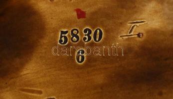 Jelzés nélküli szecessziós kaspó, sérült, csak formaszám, kézzel festett, 12×23 cm, m:14 cm