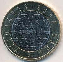 Szlovénia 2008. 3E "Európai uniós elnökség" T:2 Slovenia 2008. 3 Euro "European Union Presidency" C:XF
