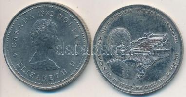 Kanada 1982. 1$ "Konföderáció" + 1985. 1$ "Ottawa" fém zseton T:2
Canada 1982. 1...