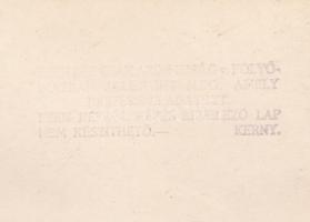 cca 1920-1930 Kerny István (1879-1963): Vasárnap délután, pecséttel jelzett vintage néprajzi, visele...