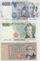 Olaszország 1969. 1000L + 1985. 5000L + 1984. 10.000L T:I,II Italy 1969. 1000 Lire + 1985 5000 Lire + 1984. 10.000 Lire C:UNC,XF