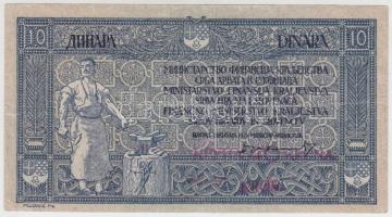 Jugoszlávia/Szerb-Horvát-Szlovén Királyság 1919. 10D "40K" felülbélyegzéssel T:III Yugosla...