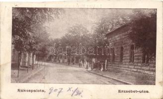 Budapest XV. Rákospalota, Erzsébet utca, Fischer Dezső és társa kiadása (vágott / cut)