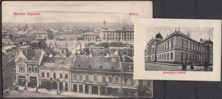 Lugos, Központi sörcsarnok, Nagel Sándor kiadása / beer hall leporellocard (vágott / cut)