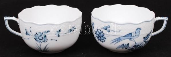 Herendi madaras tál és 2 db teáscsésze és alj, kézzel festett, jelzett, hibátlan