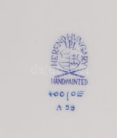 Herendi madaras tál és 2 db teáscsésze és alj, kézzel festett, jelzett, hibátlan