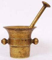 Bronz füles mozsár törővel, m: 11 cm, m: 20 cm. / Iron mortar.
