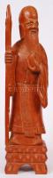 Shou Lao (a hosszú élet istene), faragott fa szobor, jelzés nélkül, m:37 cm