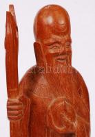 Shou Lao (a hosszú élet istene), faragott fa szobor, jelzés nélkül, m:37 cm