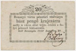 Rozsnyó 1849. 20Kr T:III