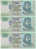 2006. 200Ft "FA" (3x) sorszámkövető T:I