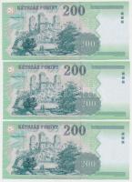 2006. 200Ft "FA" (3x) sorszámkövető T:I