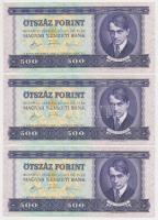 1990. 500Ft (3x) sorszámkövetők T:I