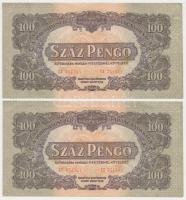1944. 100P "Vöröhadsereg Parancsnoksága" (3x) sorszámkövető T:II (hajtatlanok)
