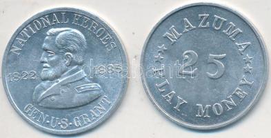 Amerikai Egyesült Államok DN "George Dewey / Mazuma 25" + "Ulysses S. Grant / Mazuma 25" Al játékpénzek T:2 USA ND "George Dewey / Mazuma 25" + "Ulysses S. Grant / Mazuma 25" Al play mony C:XF