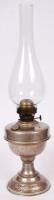 Régi petróleumlámpa üvegburával, jó állapotban, jelzett, m:45 cm