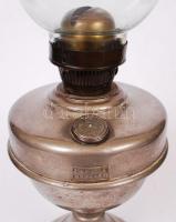 Régi petróleumlámpa üvegburával, jó állapotban, jelzett, m:45 cm