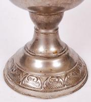 Régi petróleumlámpa üvegburával, jó állapotban, jelzett, m:45 cm