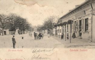 Szob, Fő utca, Hegedűs Lajos üzlete és kiadása (fl)