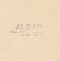 cca 1930 Alban (Brüsszel): Gondolkodó, vintage férfiportré aláírva, pecséttel jelezve, 23x16 cm