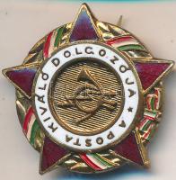 ~1960. "A Posta Kiváló Dolgozója" zománcozott kitüntető jelvény T:1-