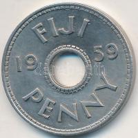 Fidzsi-szigetek 1959. 1p Cu-Ni "II Erzsébet" T:1- Fiji Islands 1959. 1 Penny Cu-Ni "Elisabeth II" C:AU Krause KM# 21