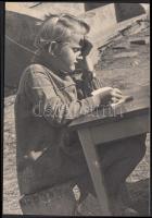 cca 1930 Kedves naplóm, jelzetlen szociofotó, 17x12 cm