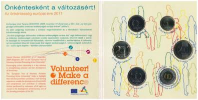 2011. 5Ft-200Ft "Az önkéntesség európai éve 2011" 6klf névértékből álló forgalmi éremszett T:BU