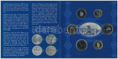 2009. 5Ft-200Ft "Lánchíd" 6klf darabból álló forgalmi érme sor dísztokban T:BU