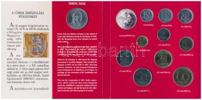1994. 10f-100Ft 10klf db + 200Ft Ag "Deák" dísztokos szettben T:BU
