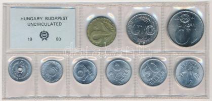 1980. 2f-10Ft 9db klf érmés forgalmi sor fóliatokban T:1
