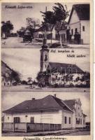 Fülöpszállás, Kossuth Lajos utca, csendőrlaktanya, református templom és hősi emlékmű; kiadja Kontra Péter