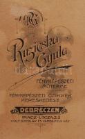 cca 1910-1920 Ruzicska Gyula (Debrecen): Katona emlék, kabinetfotó díszes keretben, képméret 16x11 c...