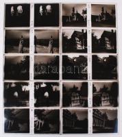 1930 Budapest, 10 db sztereo (térhatású) képpár a budai várról, diapozitív képek üveglemezen, 5,5x5,5 cm