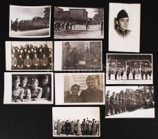 cca 1940-1960 Tiszavölgyi József katonákról készített fotóinak tétele, 10 db fotó, nagyobb része jelzetlen, 9x12 és 9x14 cm